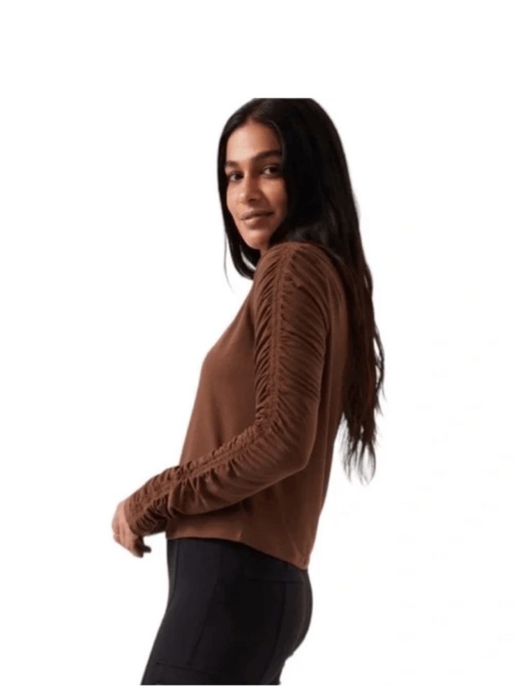 Athleta All Around Ruched Top in Mahogany Brown size 3x NWT $75 msrp